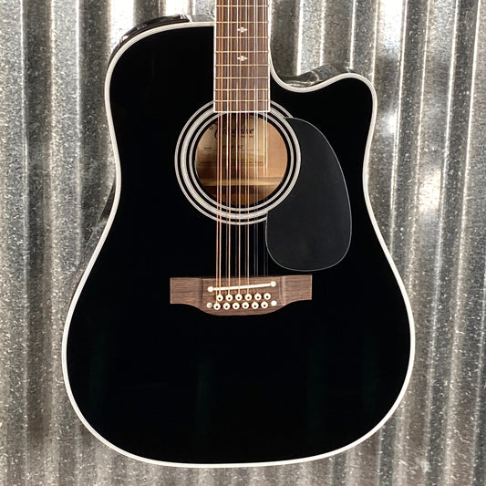 Takamine EF381SC12 Cutaway 12 String Acoustic Electric Guitar Black & Case Japan #0951