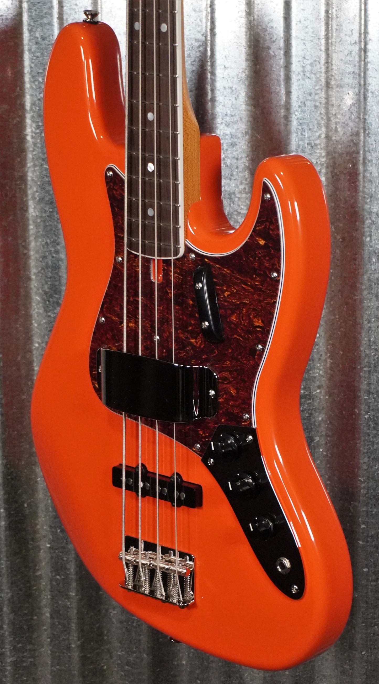 Modern Vintage MVJ4-66 60's Vintage 4 String Jazz Bass Fiesta Red & Bag #1136