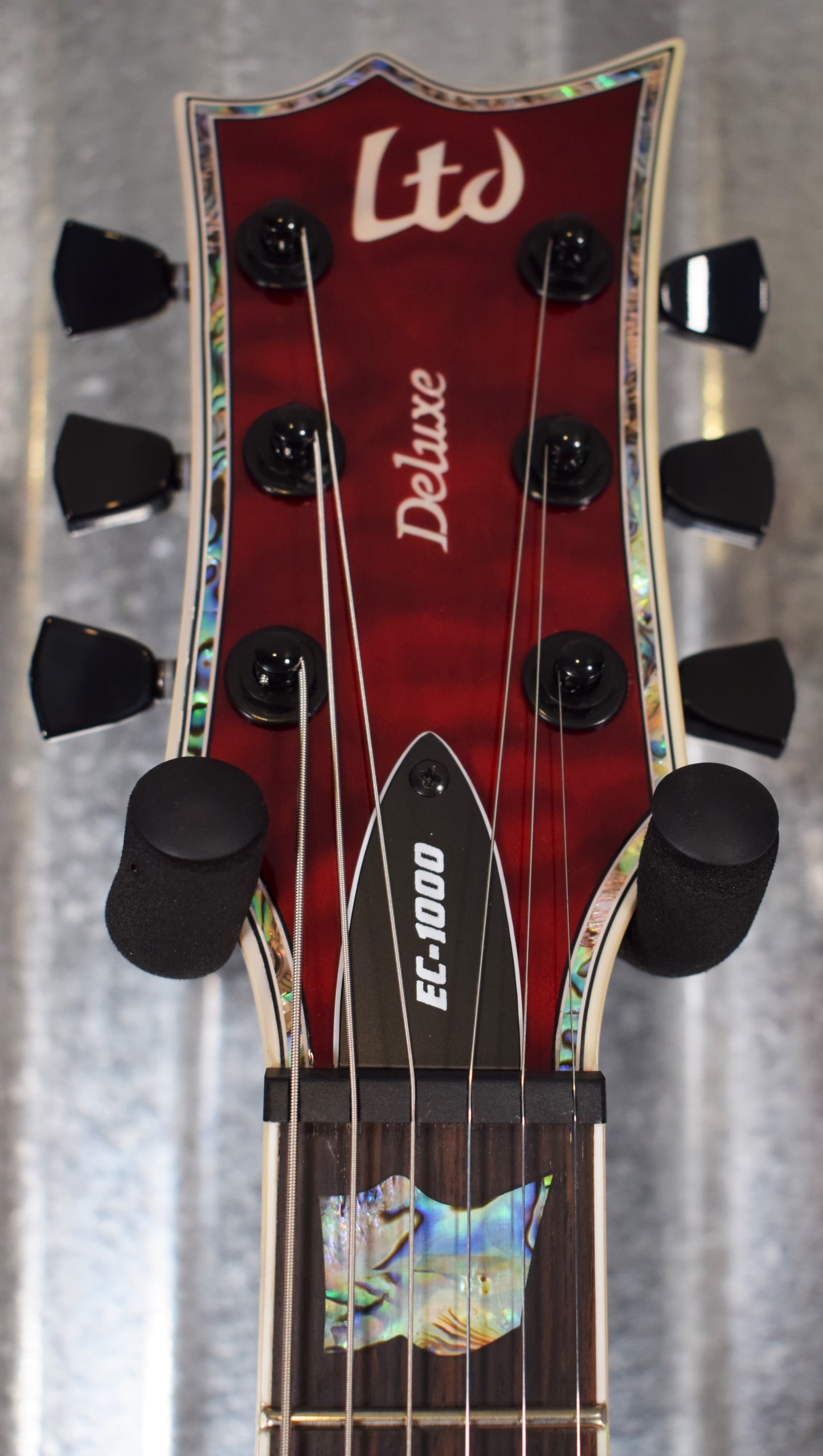 ESP LTD EC-1000 Quilt Top See Thru Black Cherry EMG Guitar LEC1000STBC #1320 Demo