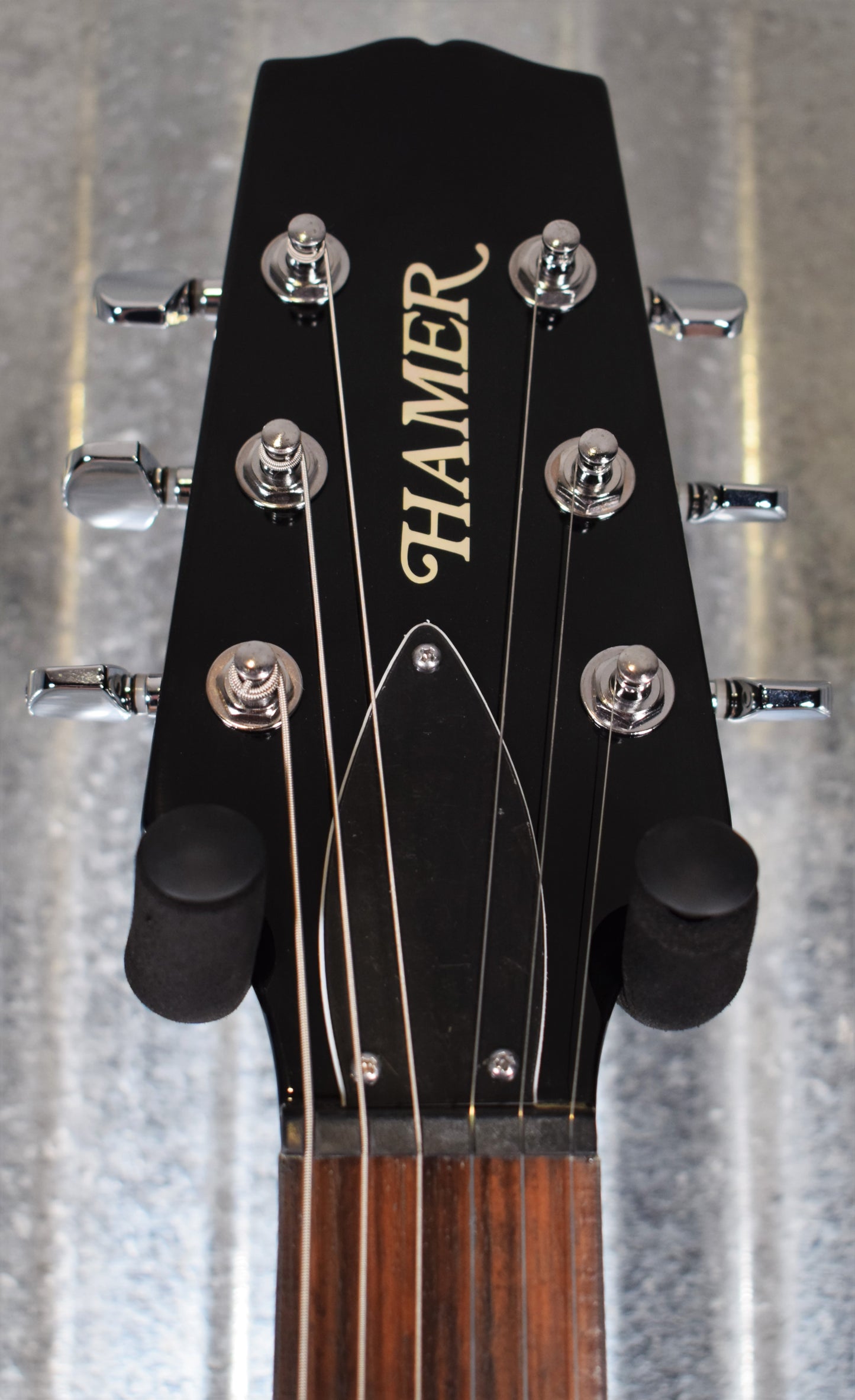 Hamer Archtop Flame Trans Black Double Cut Guitar SATF-TBK #1376 Demo