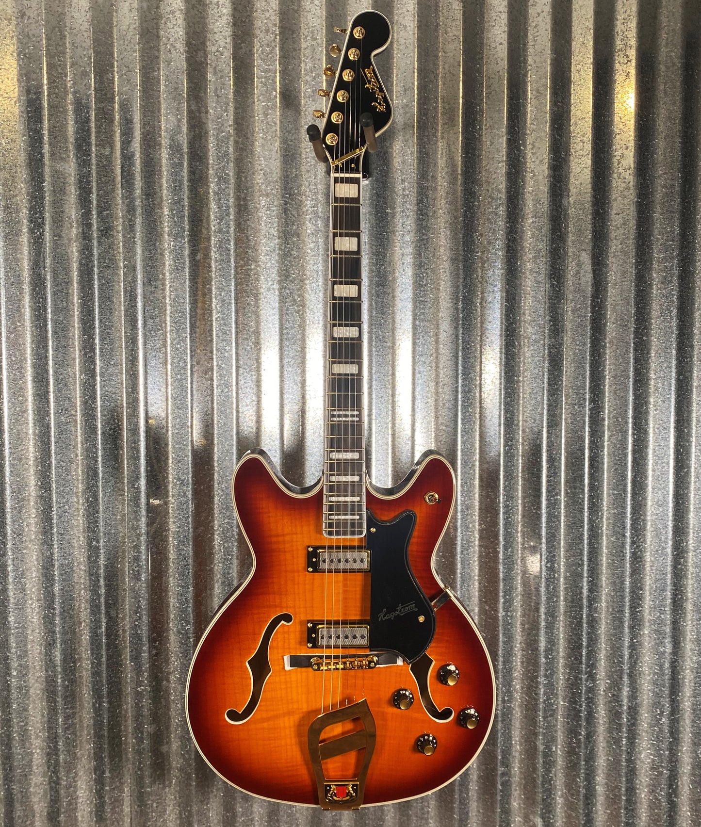Hagstrom VIK67-G-VSB '67 Viking II Semi Hollow Vintage Sunburst Guitar #0398