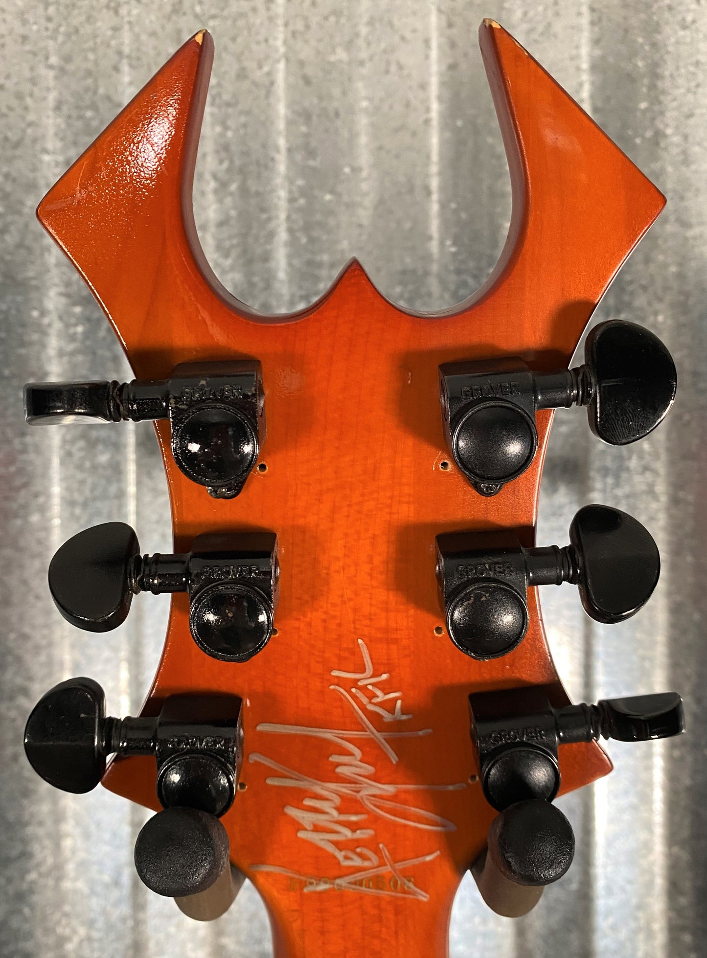 B.C. Rich NJ Neck-Thru Series Warlock Flame Maple Cherry Sunburst Floyd Rose Guitar & Case #0508 Used