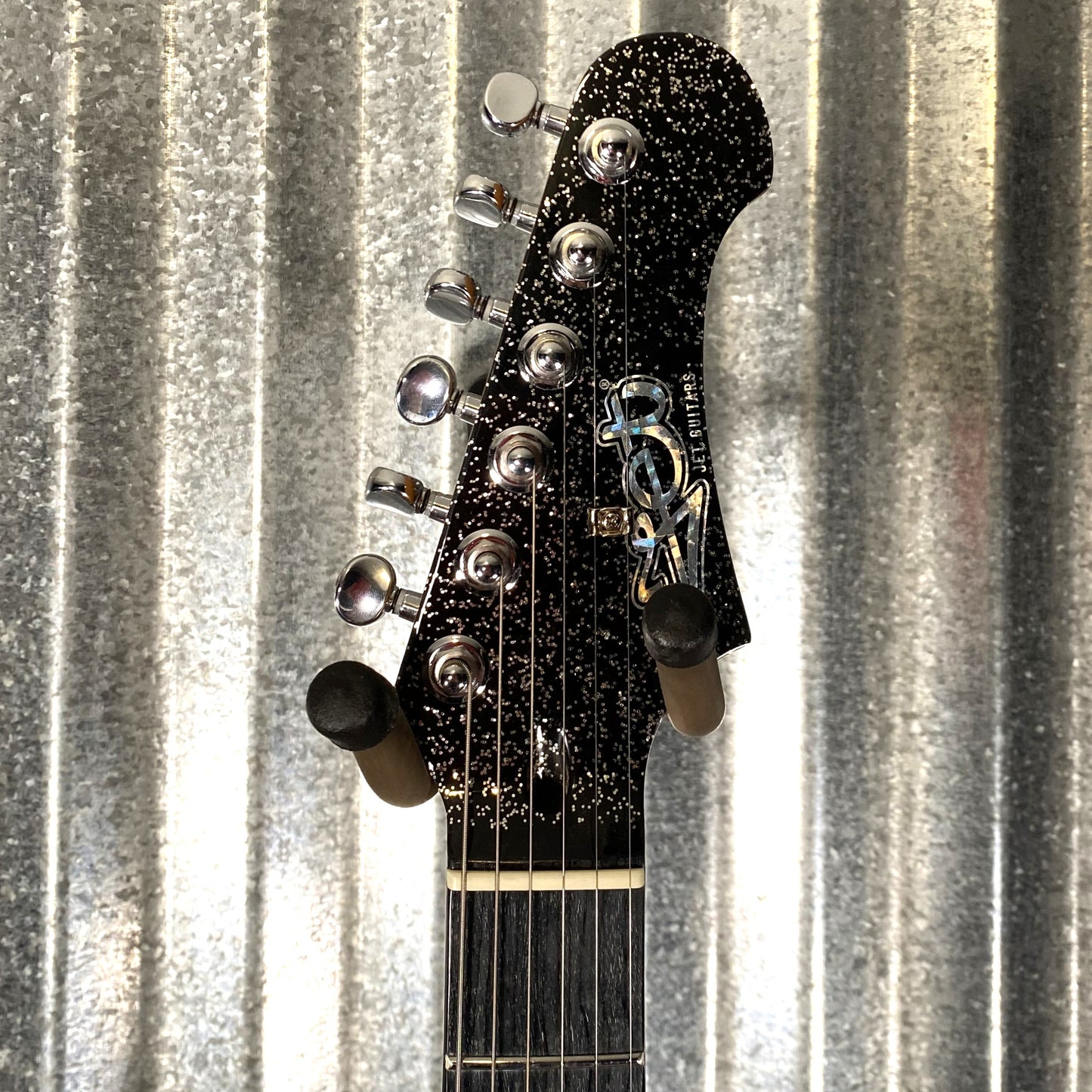 Jet JS500BLS HH Strat Style Guitar Bound Black Sparkle #0010