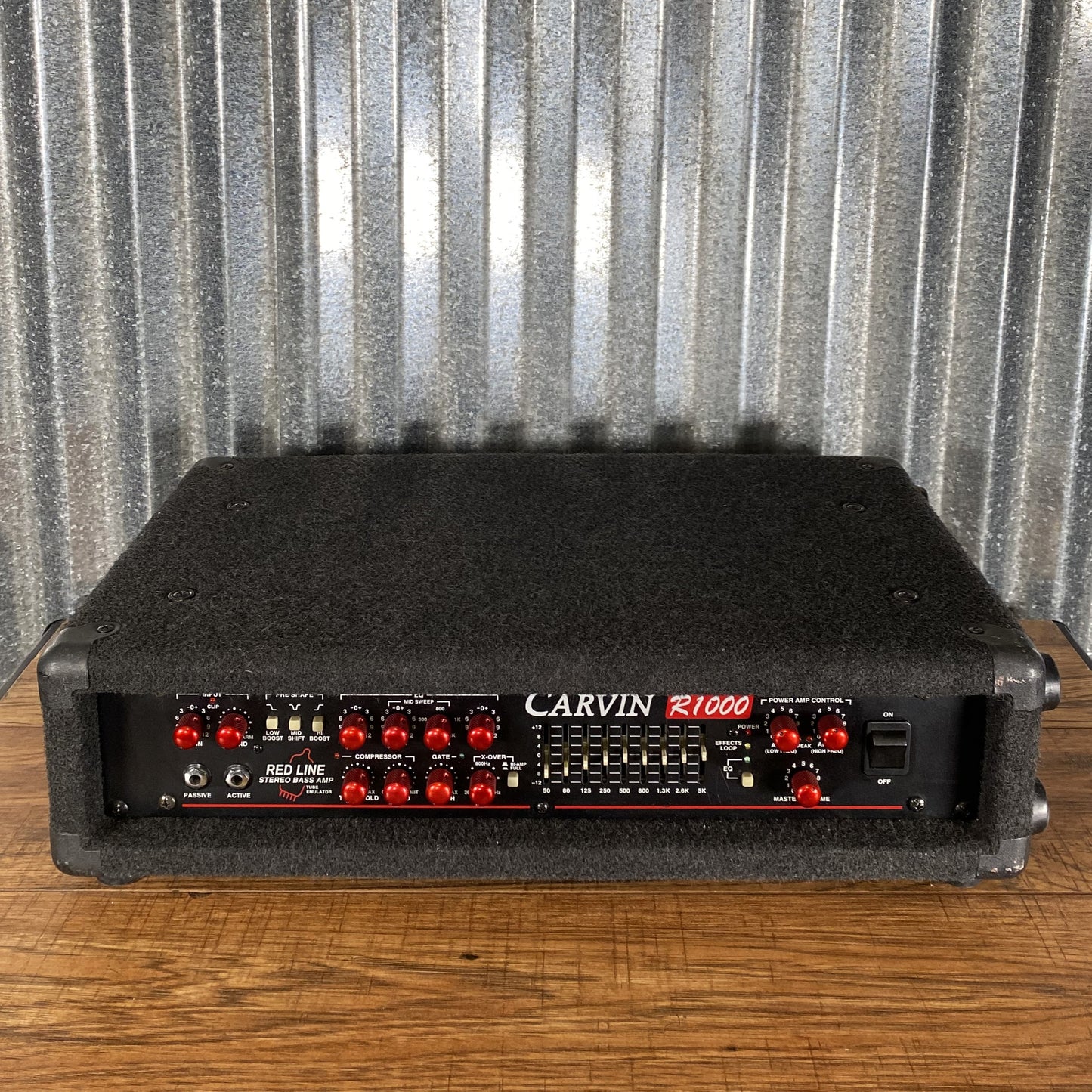 Carvin R1000 225/1000 Watt Stereo/Bi Amped Preamp Bass Amplifier Head Used