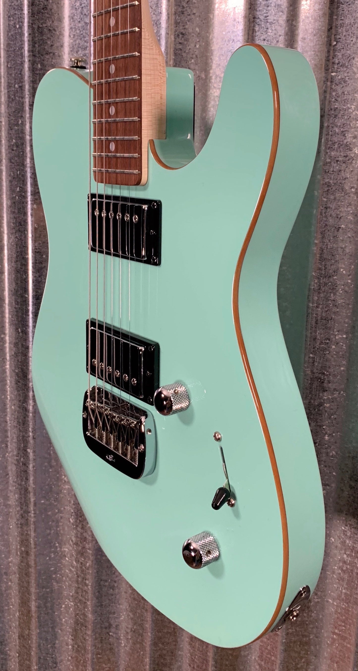 G&L Guitars USA Fullerton Custom ASAT Deluxe HH RMC Surf Green Guitar & Case #3251