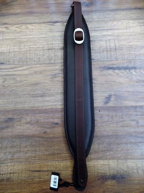 LM Products E-XCLEF BR Premium Latigo Leather Top Bass Guitar Strap