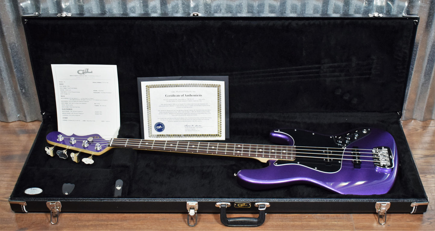 G&L USA JB 4 String Jazz Bass Royal Purple & Case JB #1188