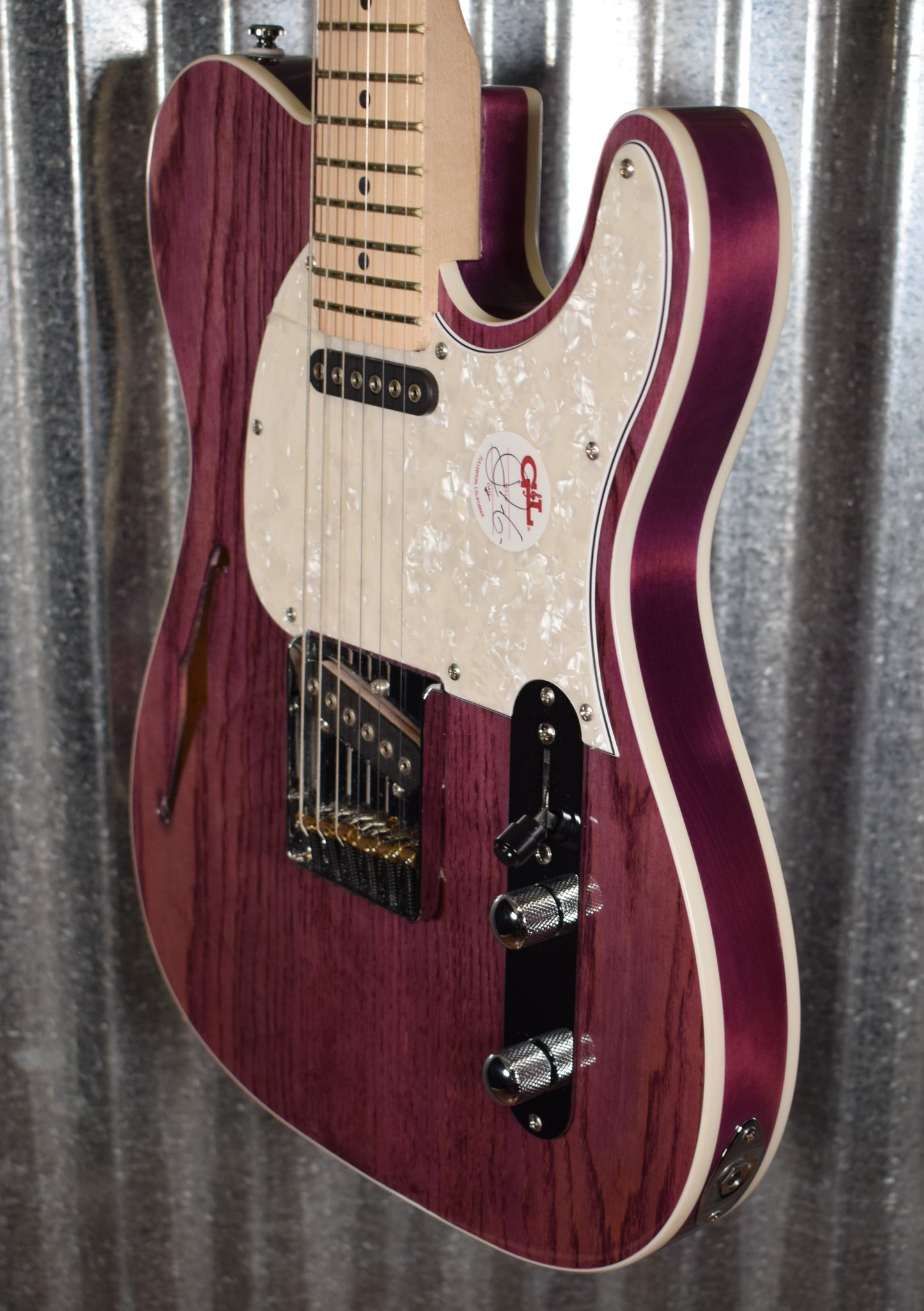 G&L Tribute Limited Edition ASAT Classic Semi Hollow Double Bound Lilac Guitar #0079