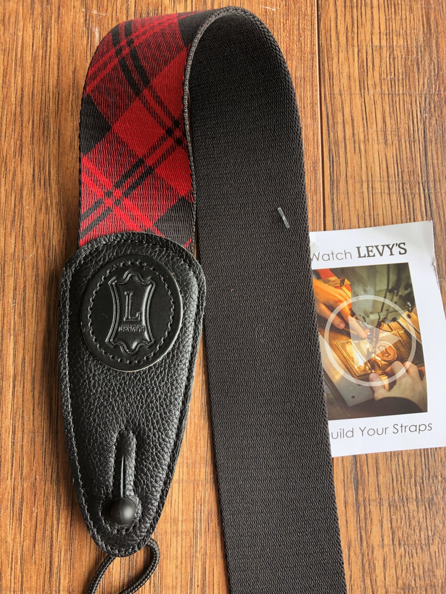 Levy's MSSPLD8-RED 2" Adjustable Print Poly Guitar & Bass Strap Red