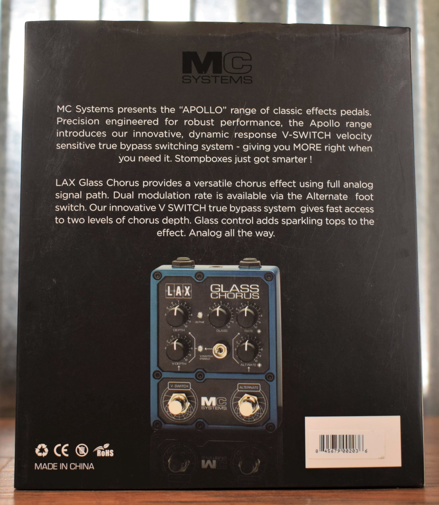 MC Systems Apollo LAX Glass Chorus Guitar Effect Pedal Used