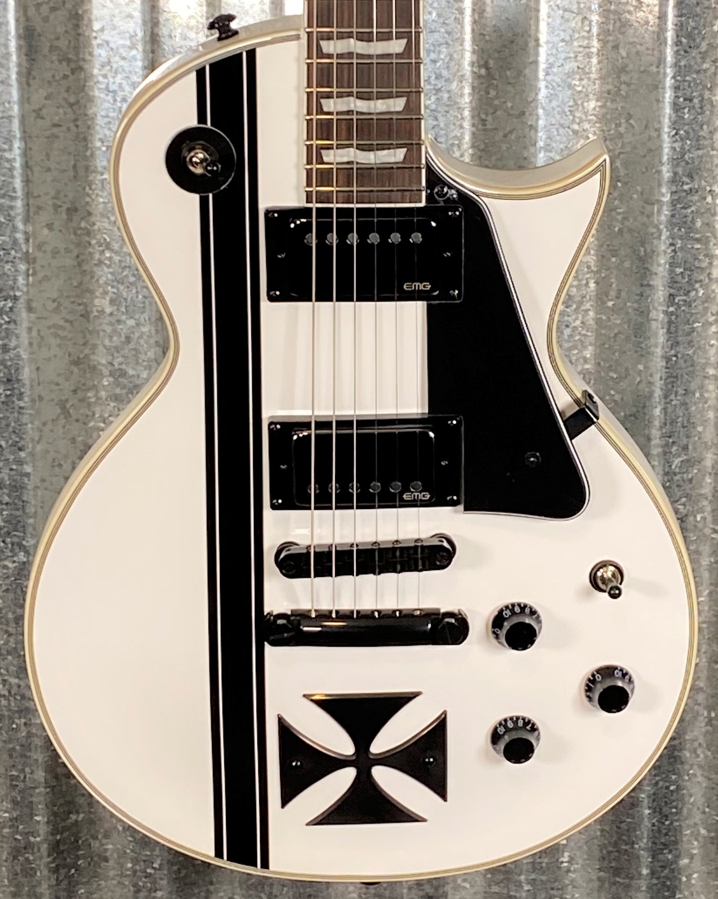 ESP LTD Iron Cross James Hetfield Snow White Guitar & Case LIRONCROSSSW #0388 Used