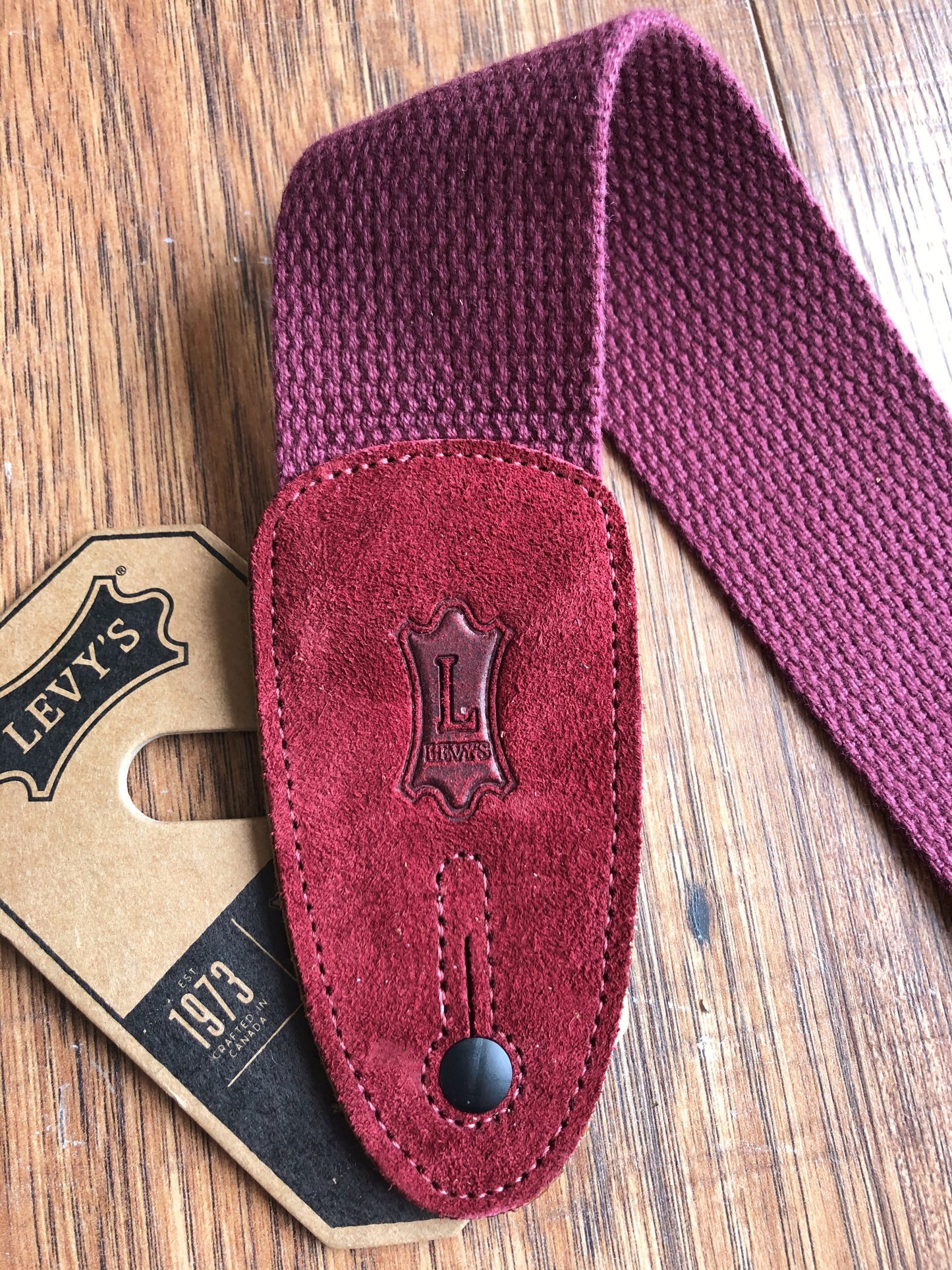 Levy's MC8-BRG 2" Adjustable Cotton Guitar & Bass Strap Burgundy