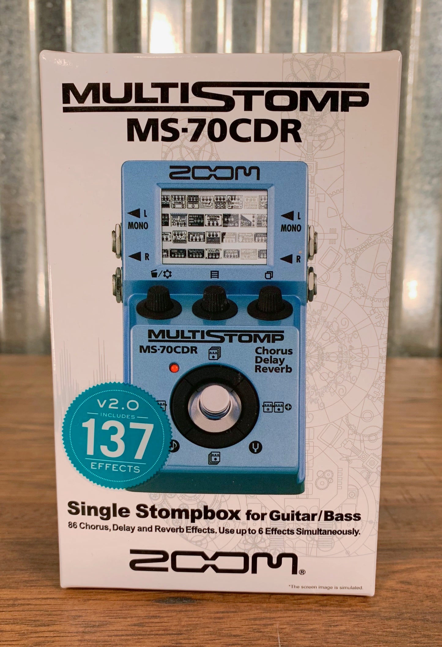 Zoom MS-70CDR MulitStomp Programmable Chorus Delay Reverb Guitar Effect Pedal