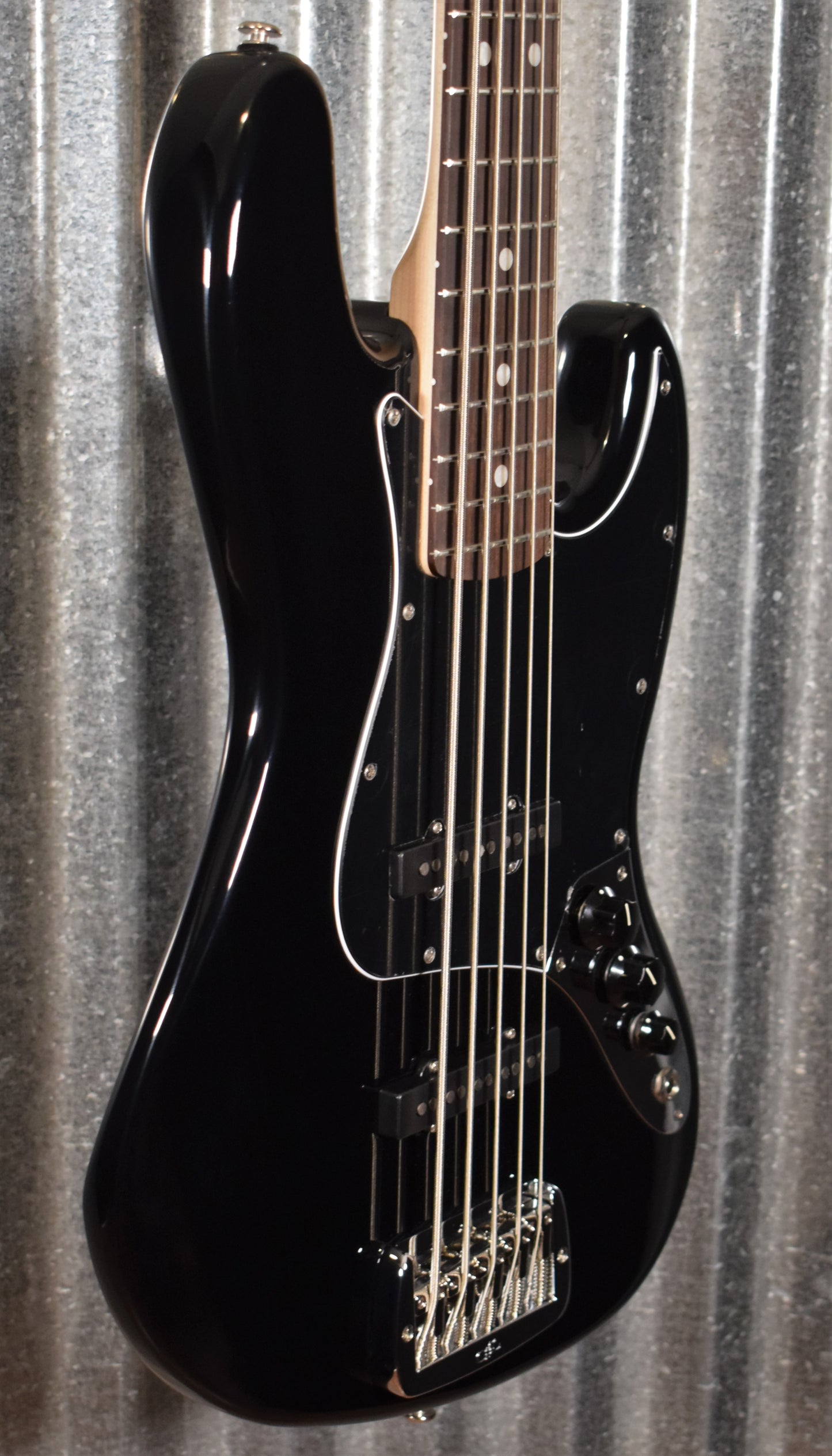 G&L USA JB-5 Jet Black 5 String Jazz Bass Rosewood Satin Neck & Case #6089