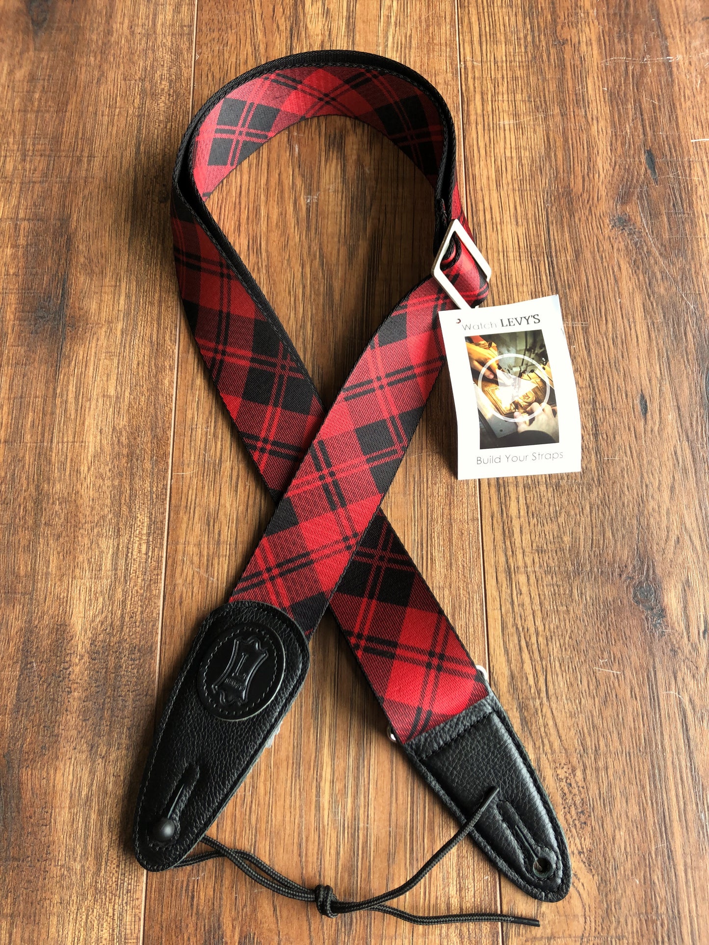 Levy's MSSPLD8-RED 2" Adjustable Print Poly Guitar & Bass Strap Red