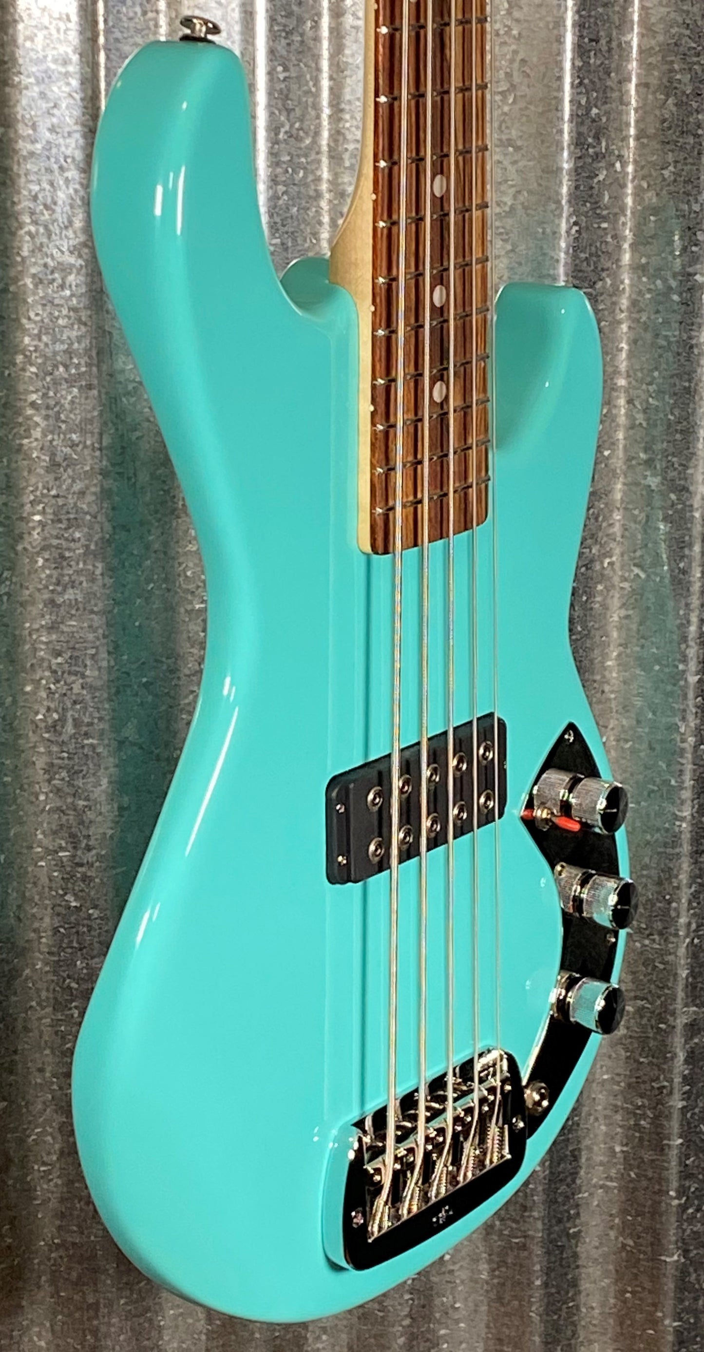 G&L USA L-1000 S750 5 String Turquoise Bass & Case #6478