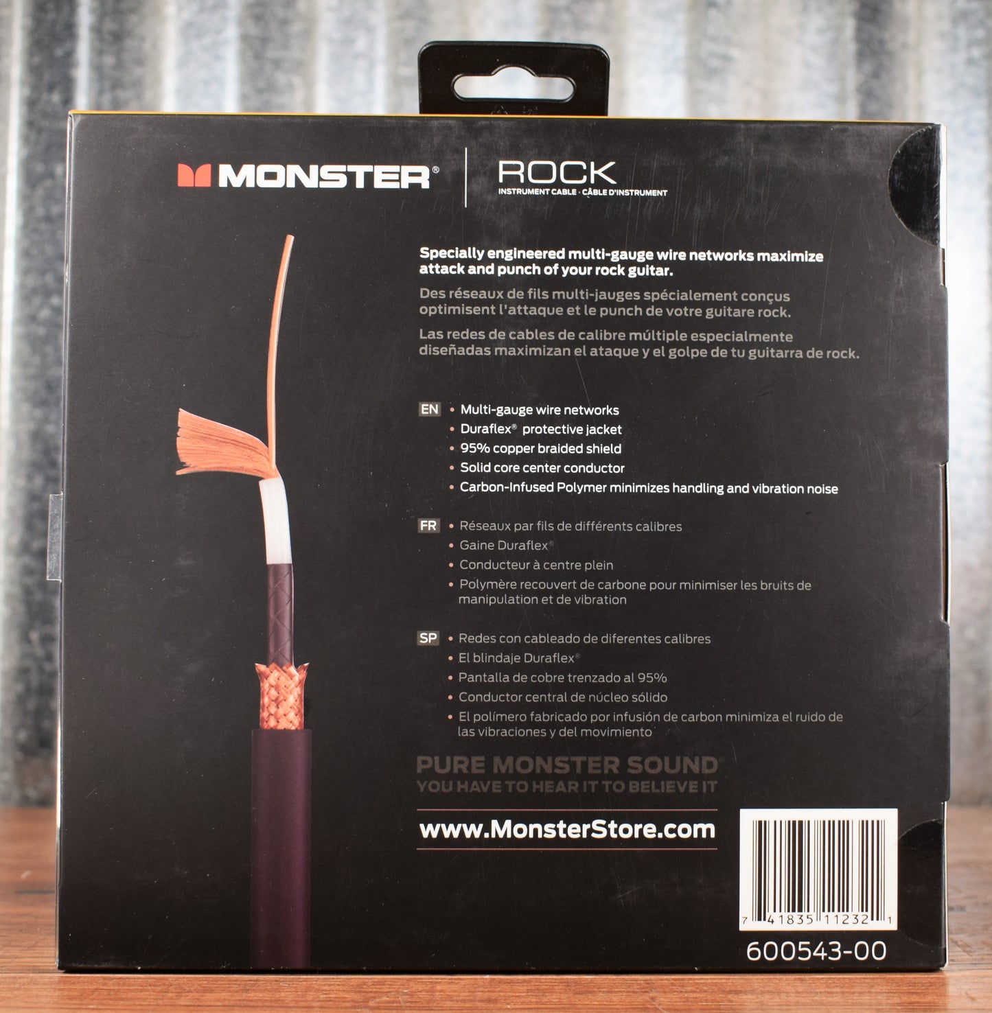 Monster Prolink Rock 1/4" Instrument Cable 21 ft RT Angle-Straight 600543-00