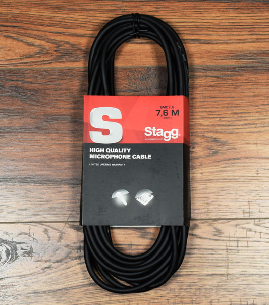 Stagg SMC7.6M 25' XLR Microphone Cable Black