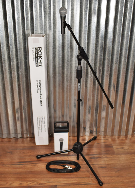 Behringer SL85S Dynamic Cardioid Microphone & Gator Tripod Boom Stand & XLR Cable Bundle