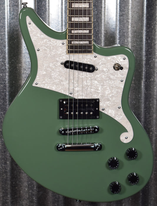 D'Angelico Premier Bedford Offset Stop Bar Army Green Guitar & Bag #2374