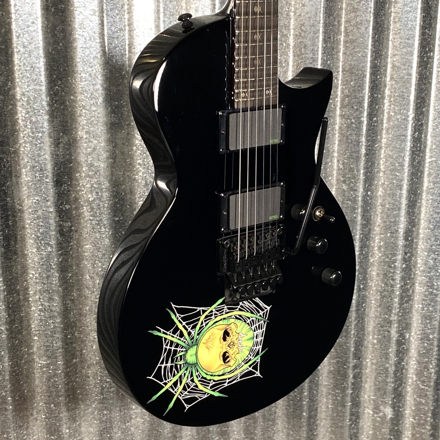 ESP LTD KH-3 30th Anniversary Spider Kirk Hammett Black EMG Guitar & Case #0866 Used