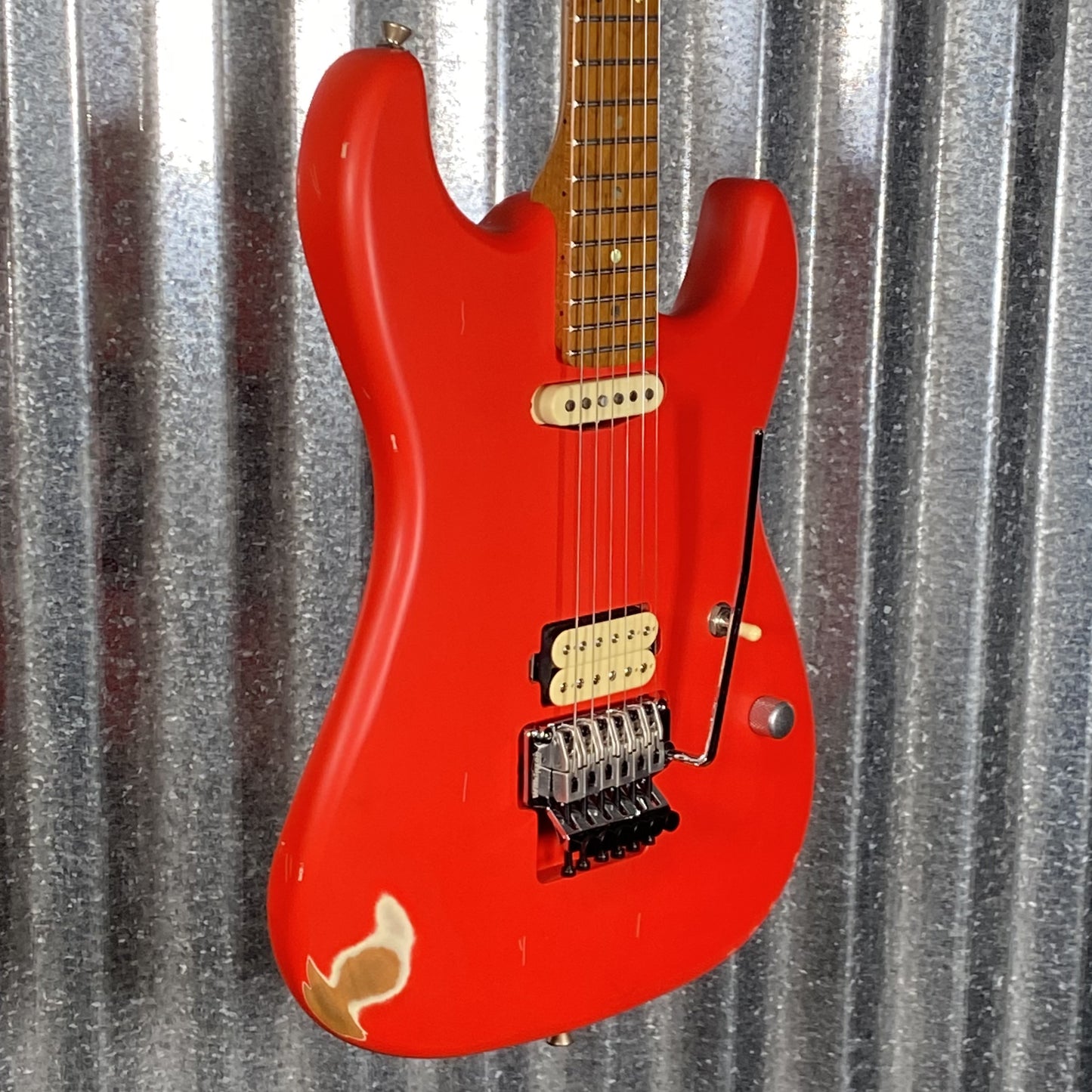 Jet JS850 Relic FR Strat Style Tremolo Guitar Distressed Red #0002