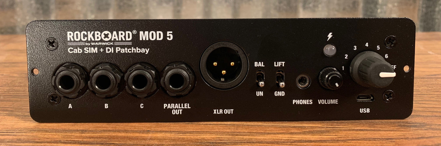 Warwick Rockboard MOD 5 TRS Direct Box DI Speaker Simulator Guitar Effect Pedalboard Patchbay Module Demo