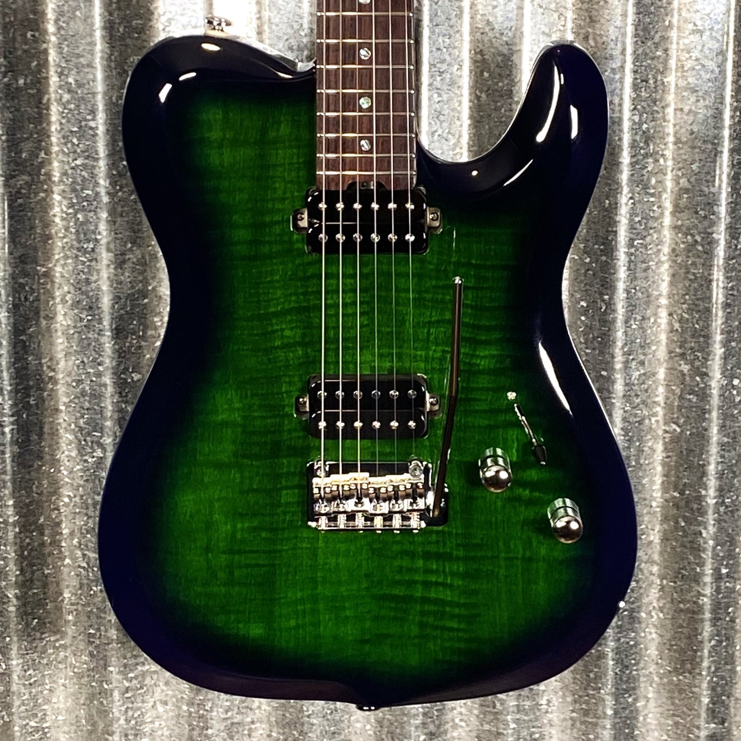 Musi Virgo Fusion Telecaster HH Deluxe Tremolo Greenburst Guitar #0950 Used