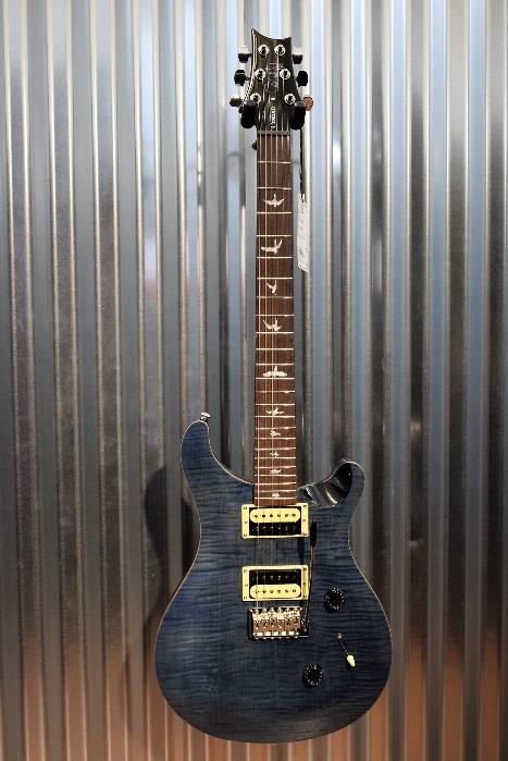 PRS Paul Reed Smith SE Custom 24 Flame Whale Blue Tremolo Guitar & Gig Bag #6994