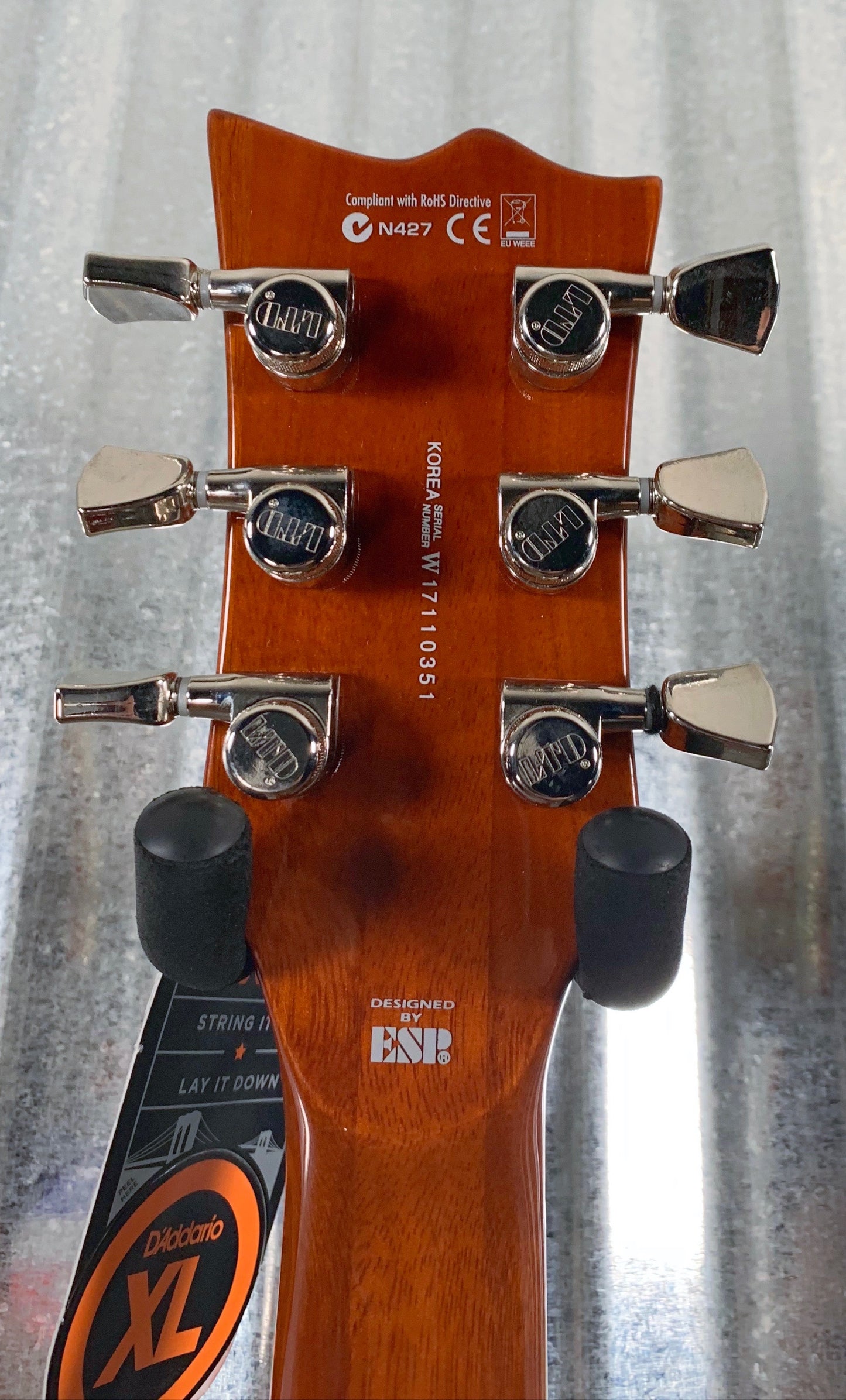 ESP LTD EC-1000 Flame Amber Sunburst Duncan Guitar & Gig Bag LEC1000ABS #0351 Demo