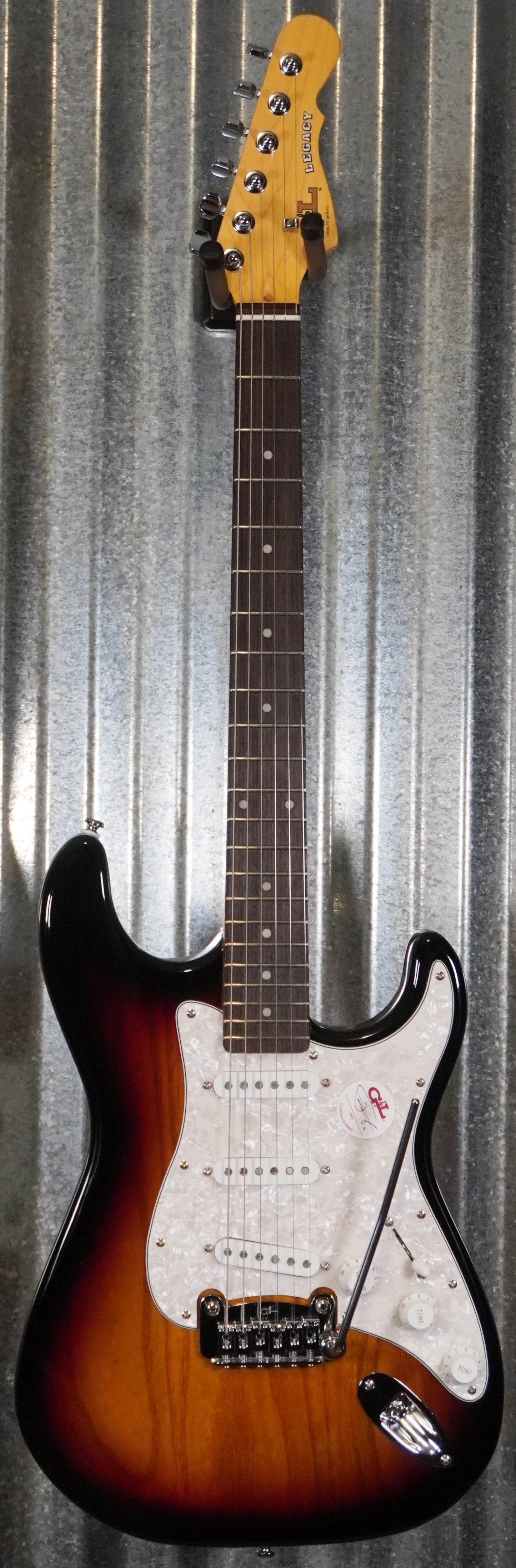 G&L Tribute Legacy 3-Tone Sunburst Guitar Sassafras #4635 Used