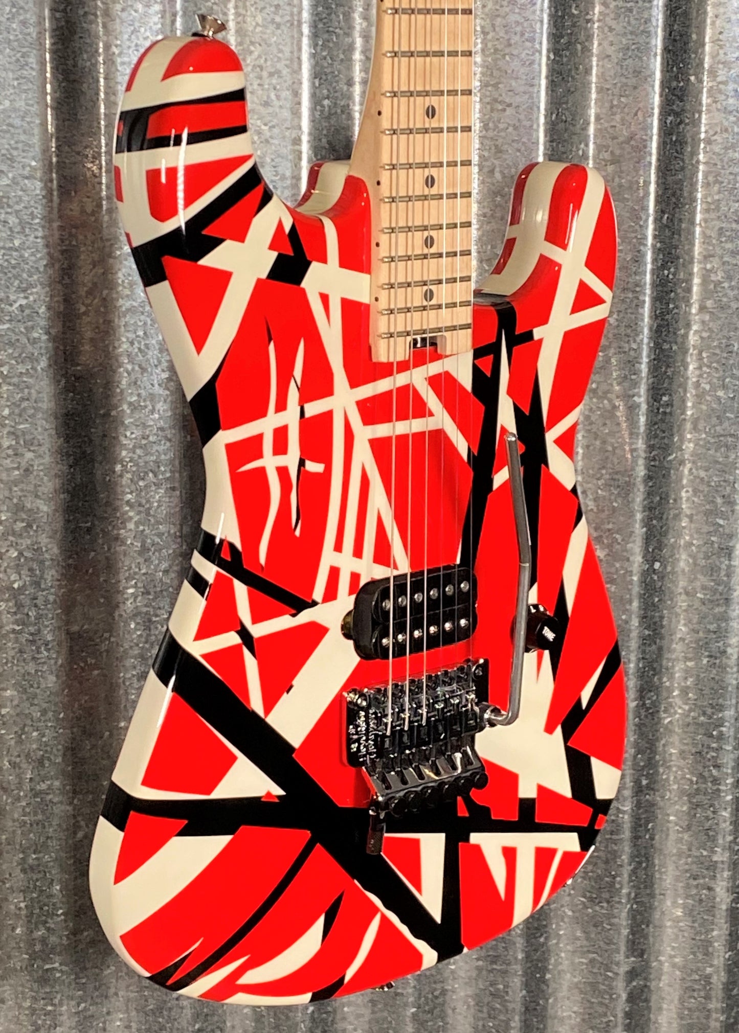 EVH Striped Series Red with Black Stripes Guitar & Case #7706 Used