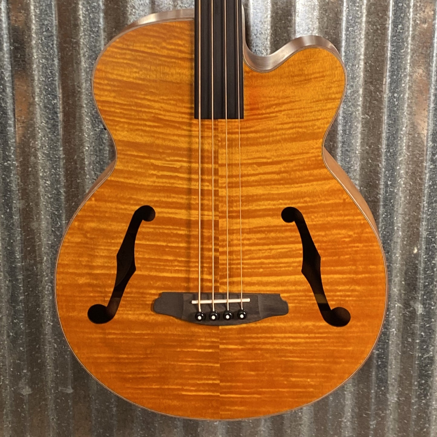 Aria Pro FEB-F2/FL 4 String Acoustic Electric Fretless Bass Brown Stain #0706