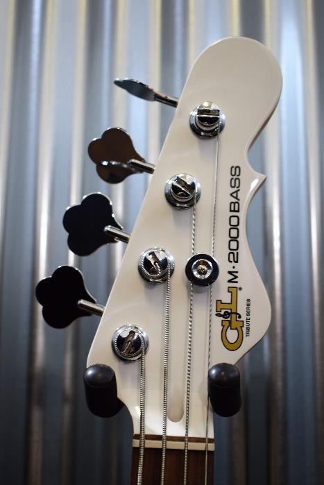 G&L Tribute M-2000 GTB 4 String Carved Top Gloss White Bass M2000 #7564