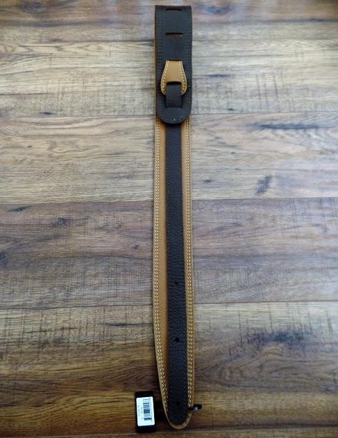 LM Products CLUB TB Leather Double Stiched Electric Guitar Strap