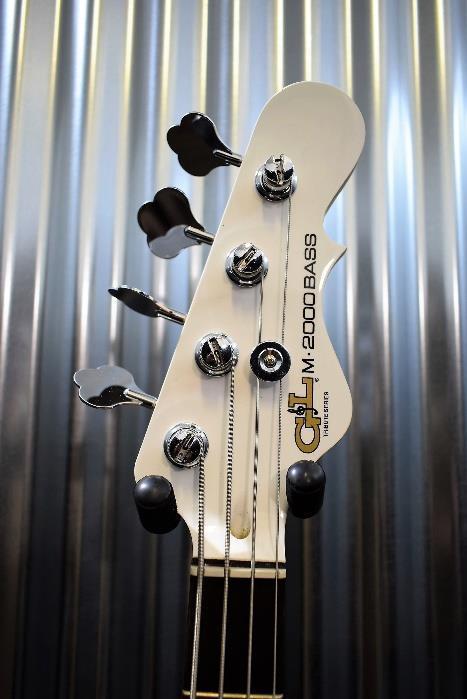 G&L Tribute M-2000 GTB 4 String Carved Top Gloss White Bass & Case M2000 #6247