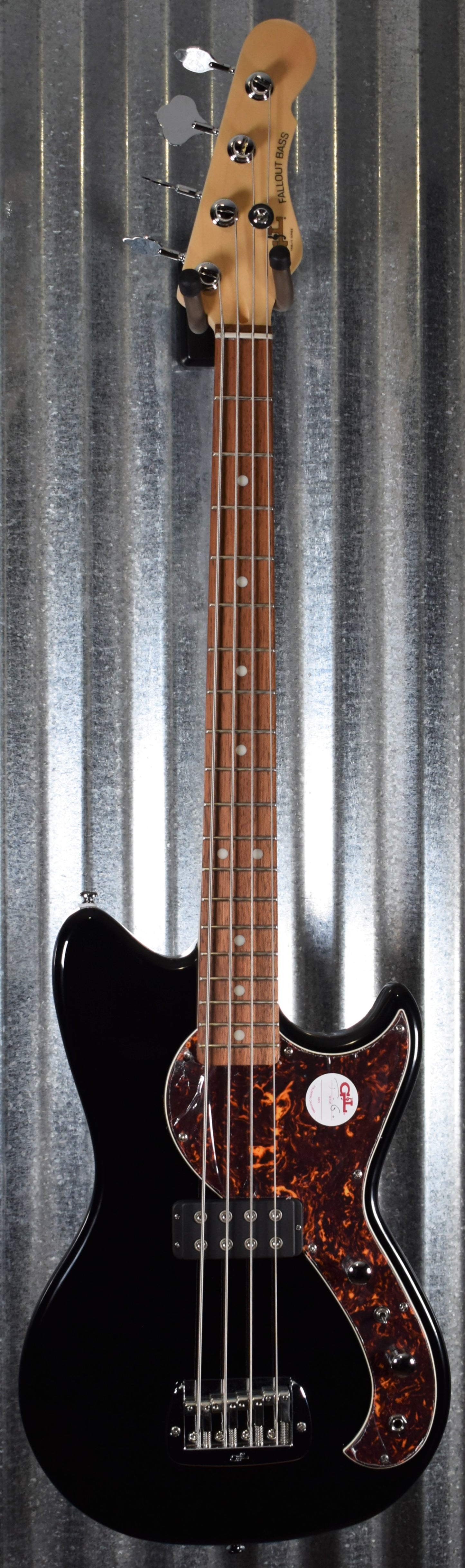 G&L Guitars Tribute Fallout Bass Short Scale 4 String Jet Black #0162 B Stock