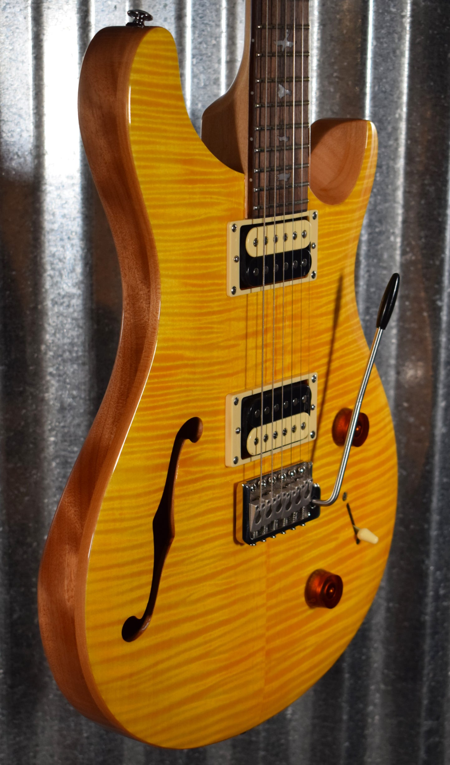 PRS Paul Reed Smith SE Custom 22 Semi Hollow Santana Yellow Guitar & Bag #1154