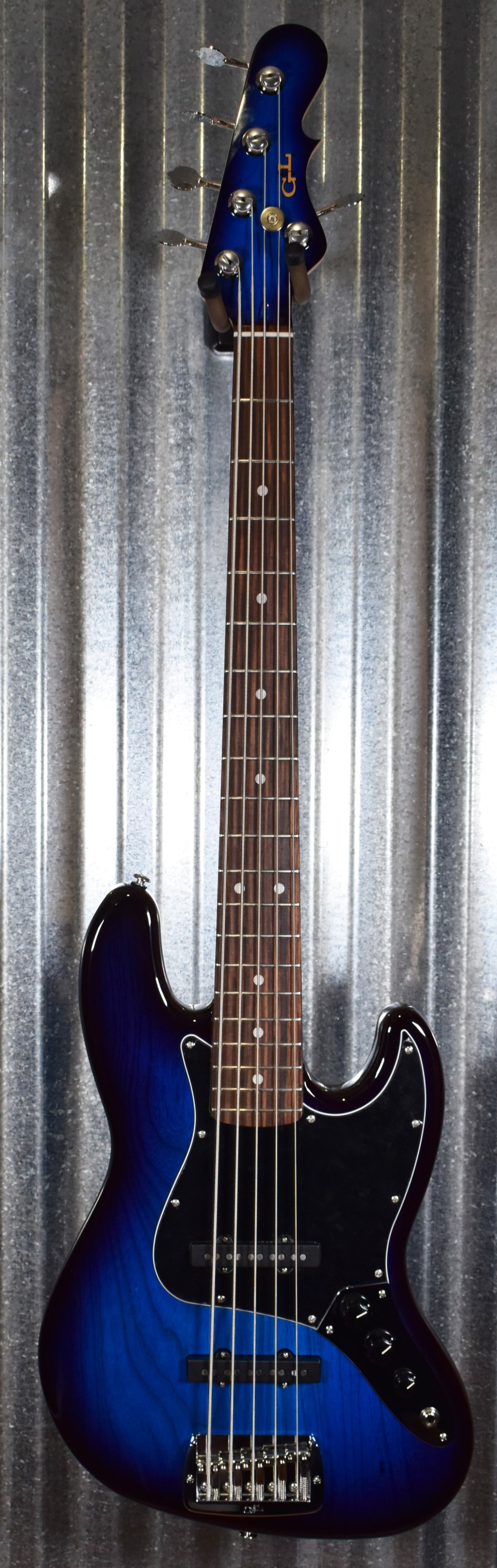 G&L USA JB-5 Blueburst 5 String Jazz Bass Rosewood Satin Neck & Case #6030