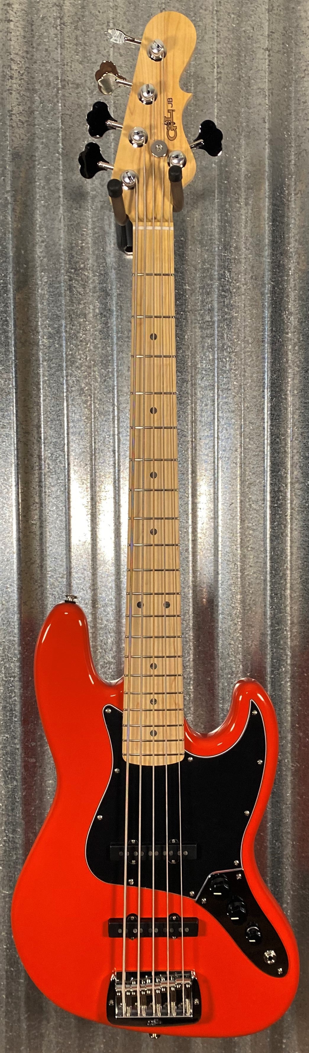 G&L USA JB-5 Hugger Orange 5 String Jazz Bass Maple Satin Neck & Case #2132