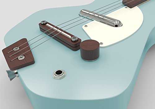 Loog DIY Blue 3 String Electric Guitar Kit Strap & Instructional Book Free APP