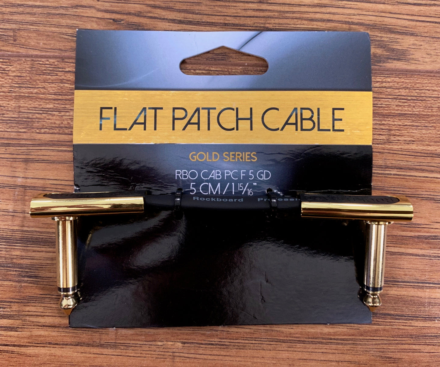 Warwick Rockboard Flat Patch Guitar Bass Pedalboard Cable 5 cm 1.97" Gold 3 Pack