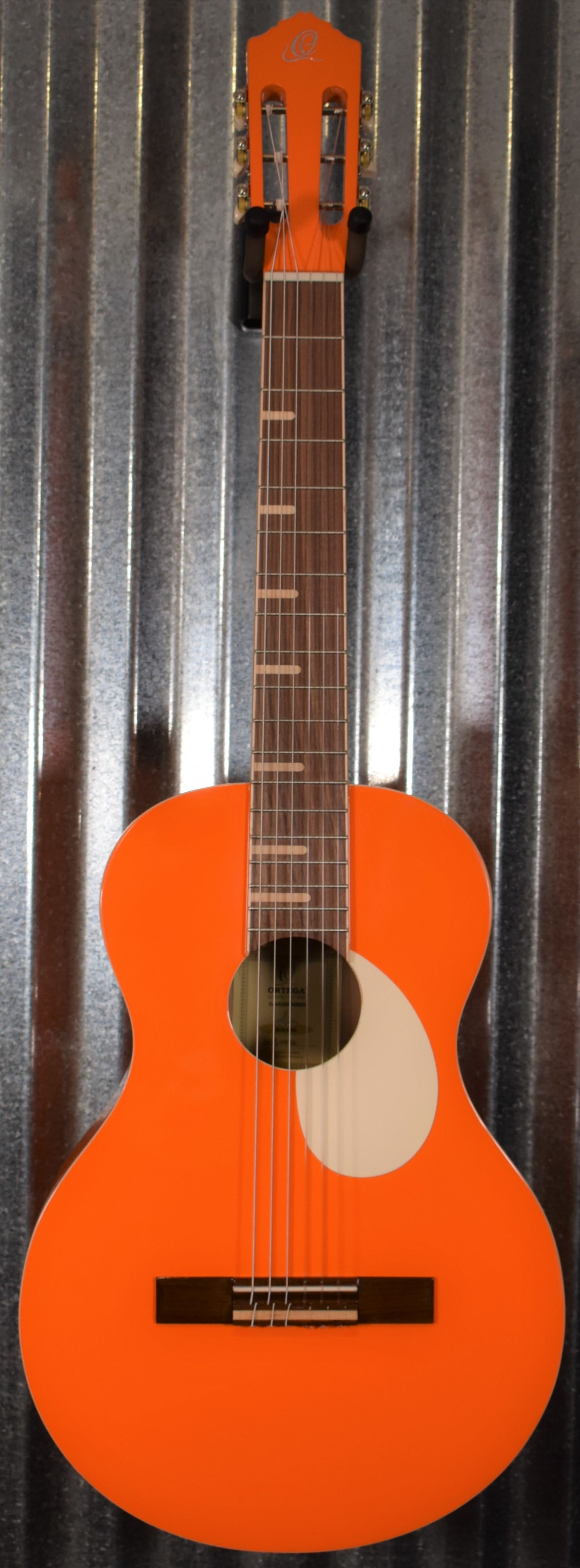 Ortega RGA-ORG Gaucho Nylon String Parlor Guitar Orange Guitar & Bag #0034