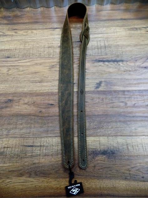 LM Products CLUB CO Leather Double Stiched Electric Guitar Strap