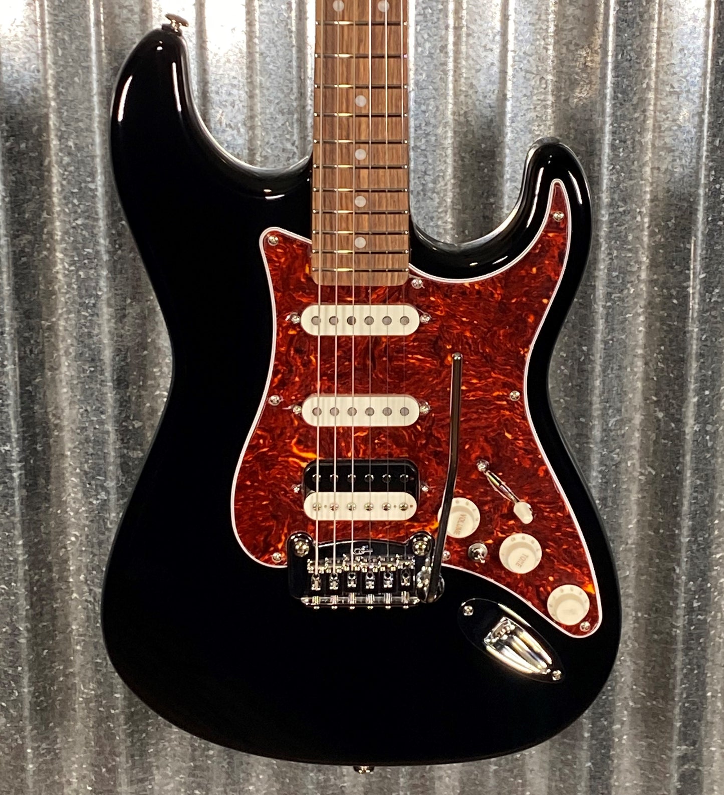 G&L USA 2023 Fullerton Deluxe Legacy HSS Jet Black Guitar & Bag #0063 Used
