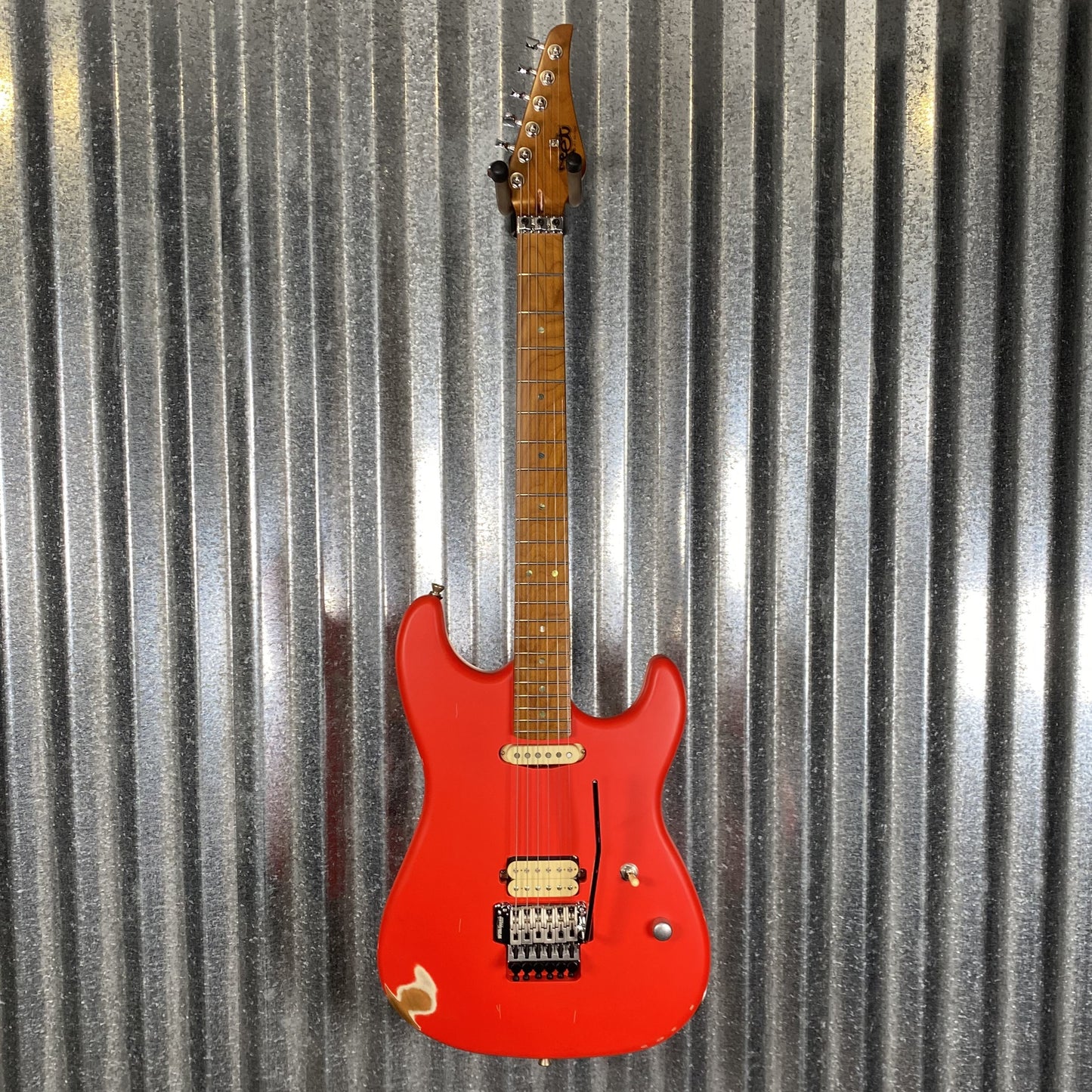 Jet JS850 Relic FR Strat Style Tremolo Guitar Distressed Red #0002