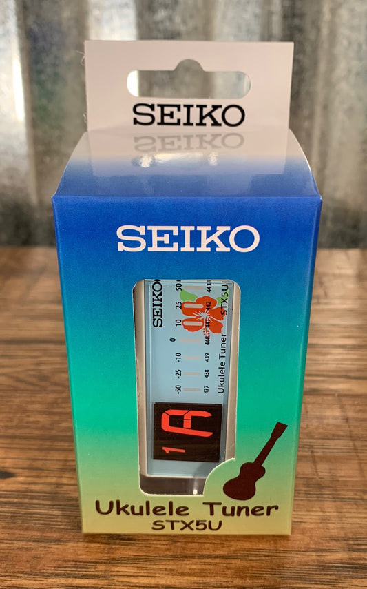 Seiko STX5UWE Clip On Digital LED Ukulele Tuner White