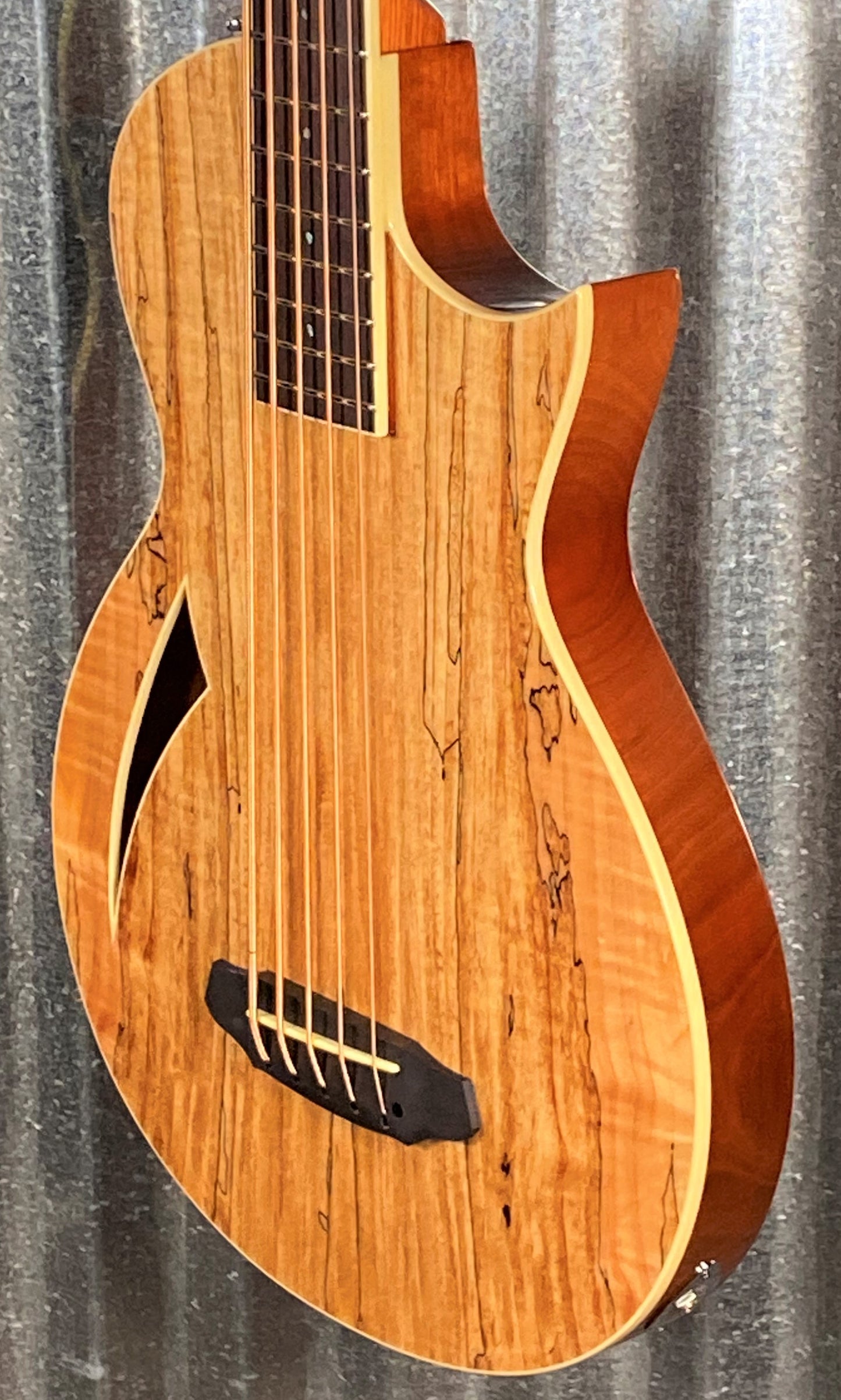 ESP LTD TL-5 Spalted Maple Thinline 5 String Acoustic Electric Bass LTL5SMNAT #0942