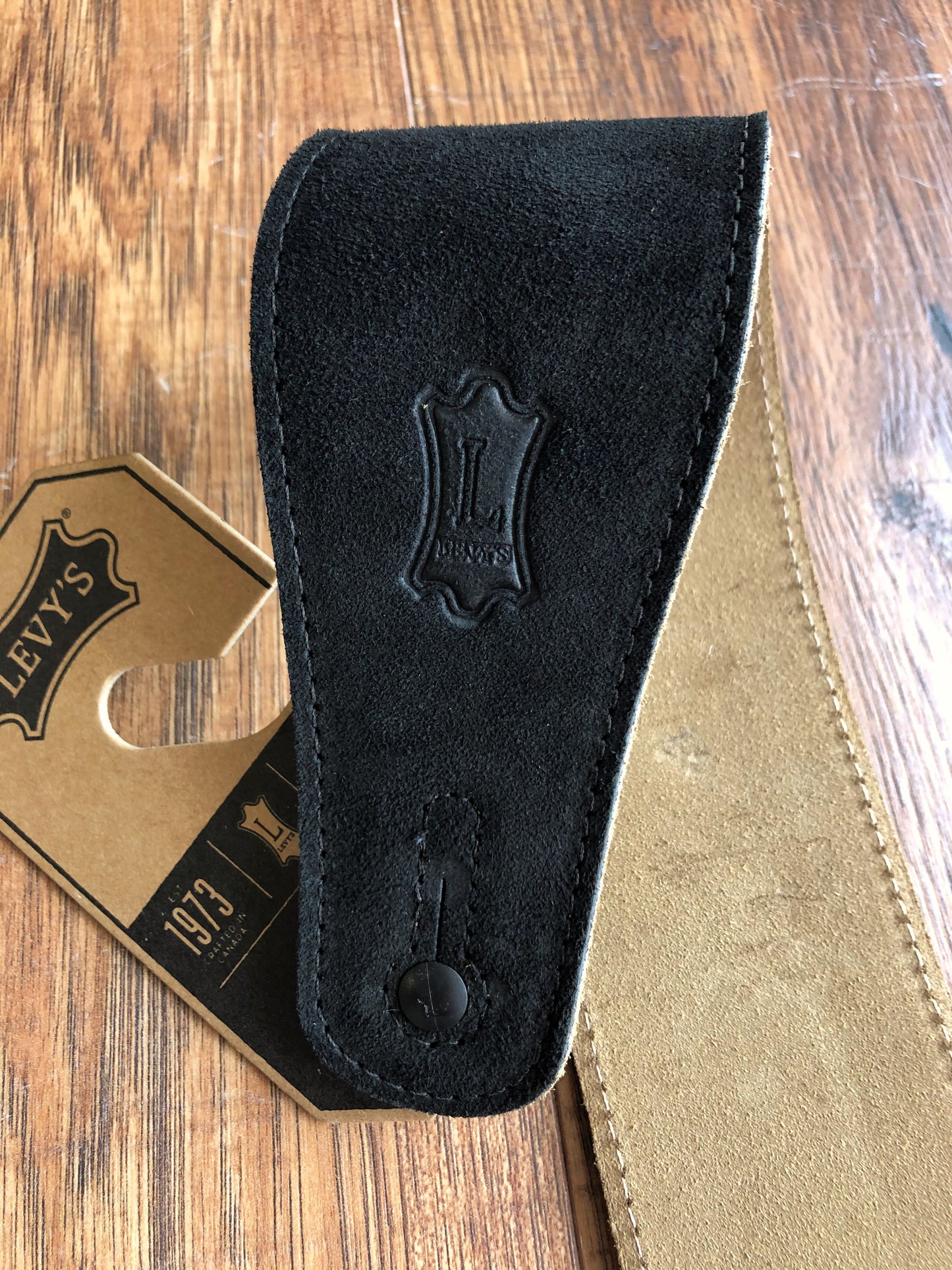 Levy's MS26-BLK 2.5" Adjustable Suede Leather Guitar & Bass Strap Black