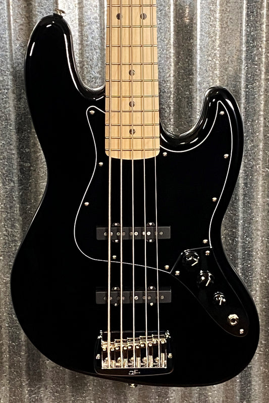 G&L USA JB-5 Jet Black 5 String Jazz Bass Maple Satin Neck & Case #6029